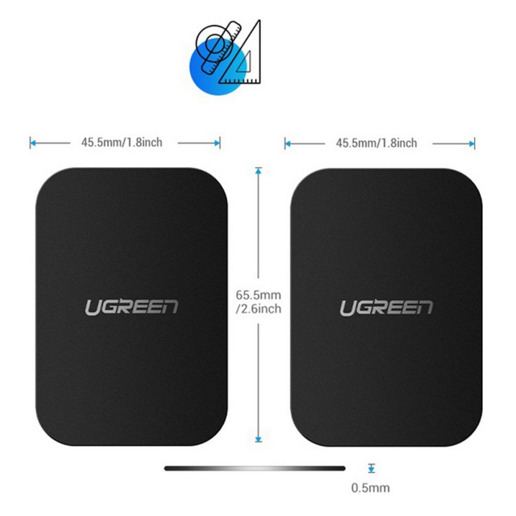 UGREEN LP123 metalplader til smartphone universal, 2-pak - sort