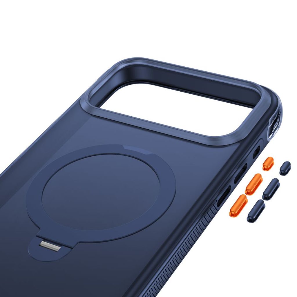 Tech-Protect MagAir Stand MagSafe CC -kuori till iPhone 18 Pro/17 Pro - Sininen