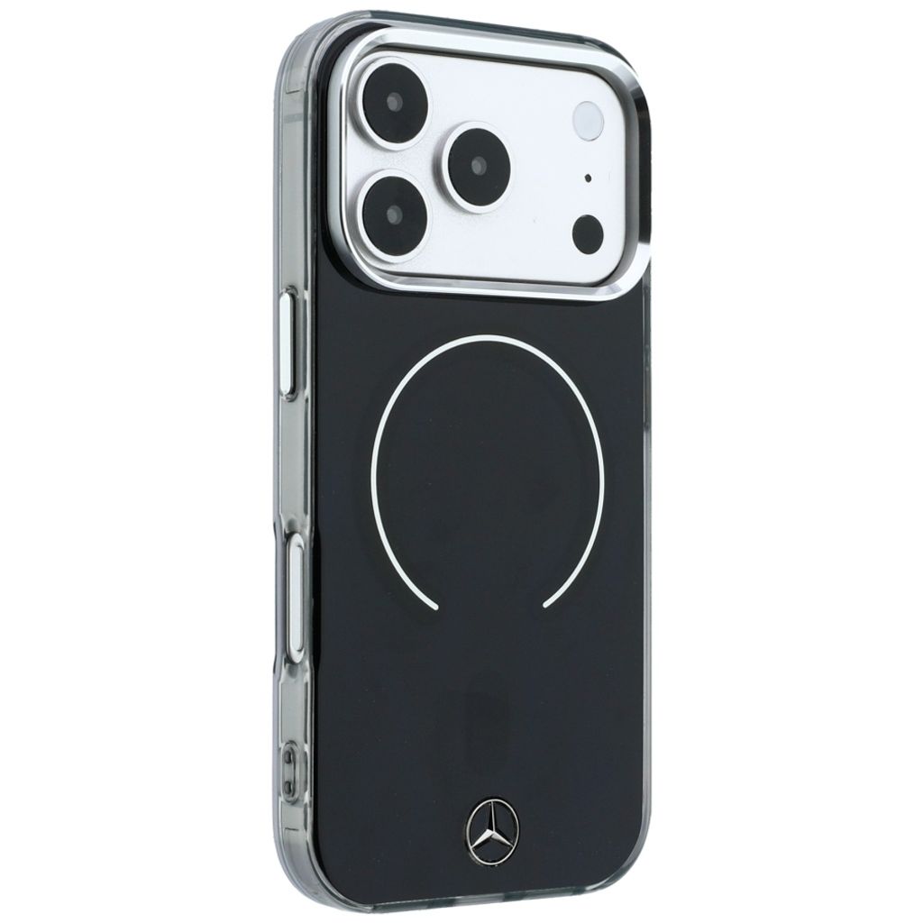 Mercedes Double Layer Iconic Logo MagSafe -kuori till iPhone 18 Pro Max/17 Pro Max - Musta