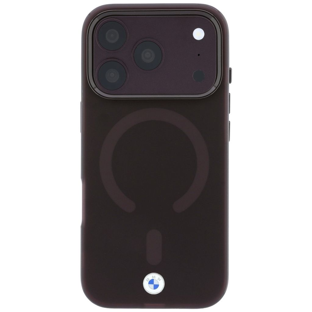 BMW Sign Frosted IML Metal Logo MagSafe -kuori till iPhone 18 Pro Max/17 Pro Max - Burgundi