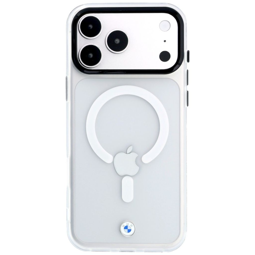BMW Sign Frosted IML Metal Logo MagSafe -kuori till iPhone 18 Pro Max/17 Pro Max - Läpinäkyvä