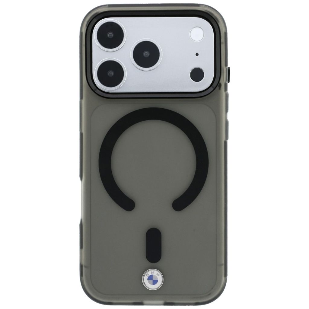 BMW Sign Frosted IML Metal Logo MagSafe -kuori till iPhone 18 Pro Max/17 Pro Max - Harmaa