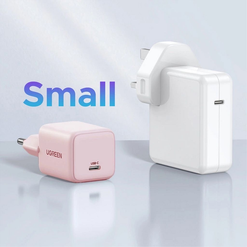 Ugreen X512 20W GaN USB-C vegglader – rosa