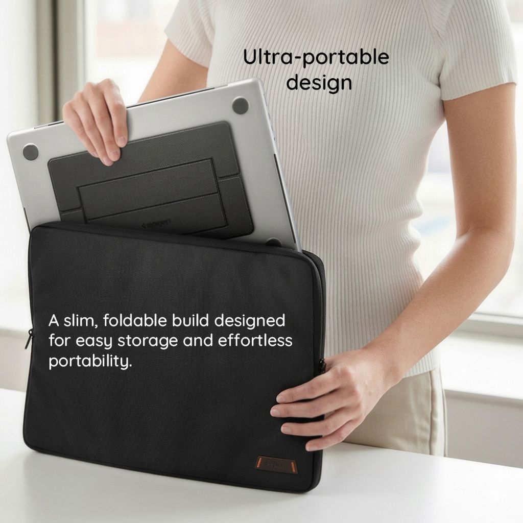Spigen Slim Fold skrivbordsstativ för Laptop upp till 14" LD201-S7 - Svart