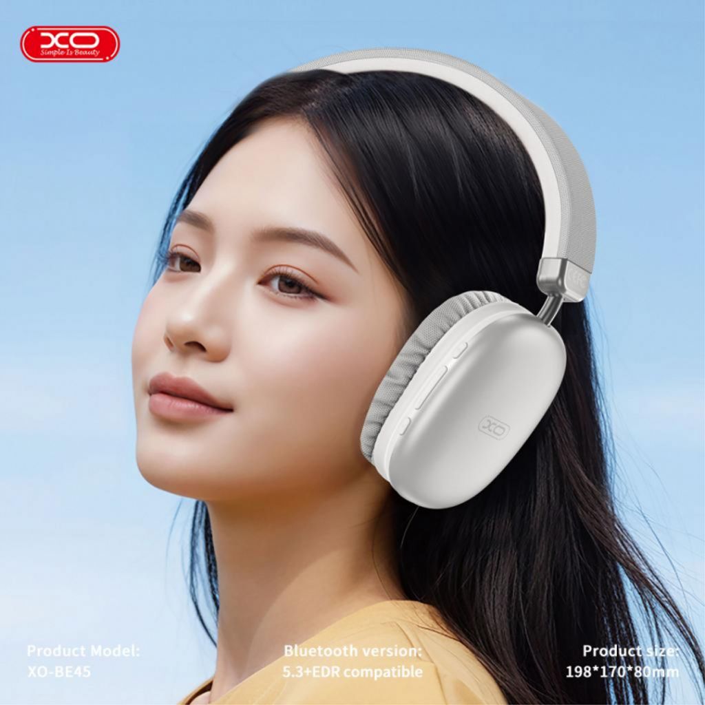 XO DESIGN BE45 Over-ear Bluetooth-hodetelefoner – sølvfargede