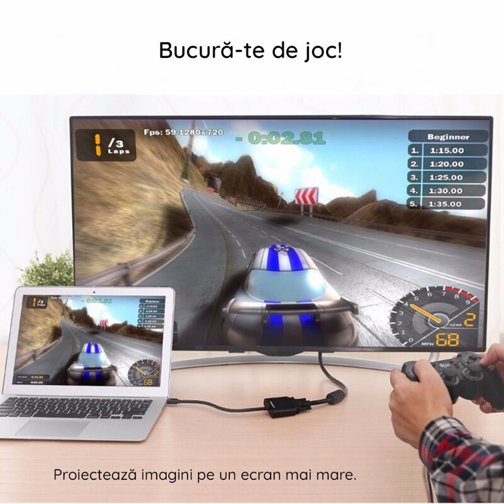 UGREEN Mini DisplayPort til VGA-adapter – svart