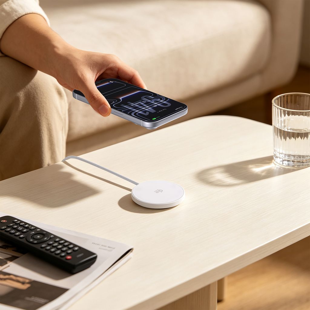 4Smarts Qi2 25W Trådløs Oplader MagSafe 1.2m – Hvid