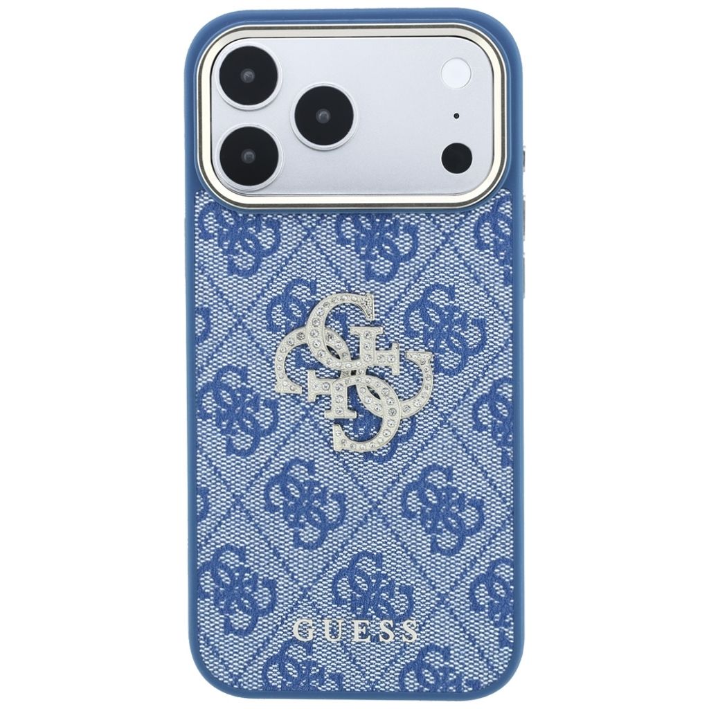Guess Big Strass Logo 4G -kuori  iPhone 18 Pro Max/17 Pro Max:lle - Sininen