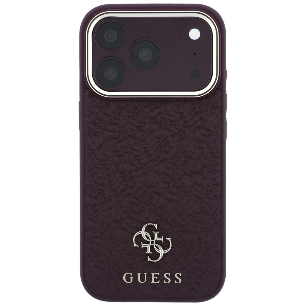Guess Saffiano Small 4G Classic Logo MagSafe -kuori iPhone 18 Pro Max :lle - Burgundi