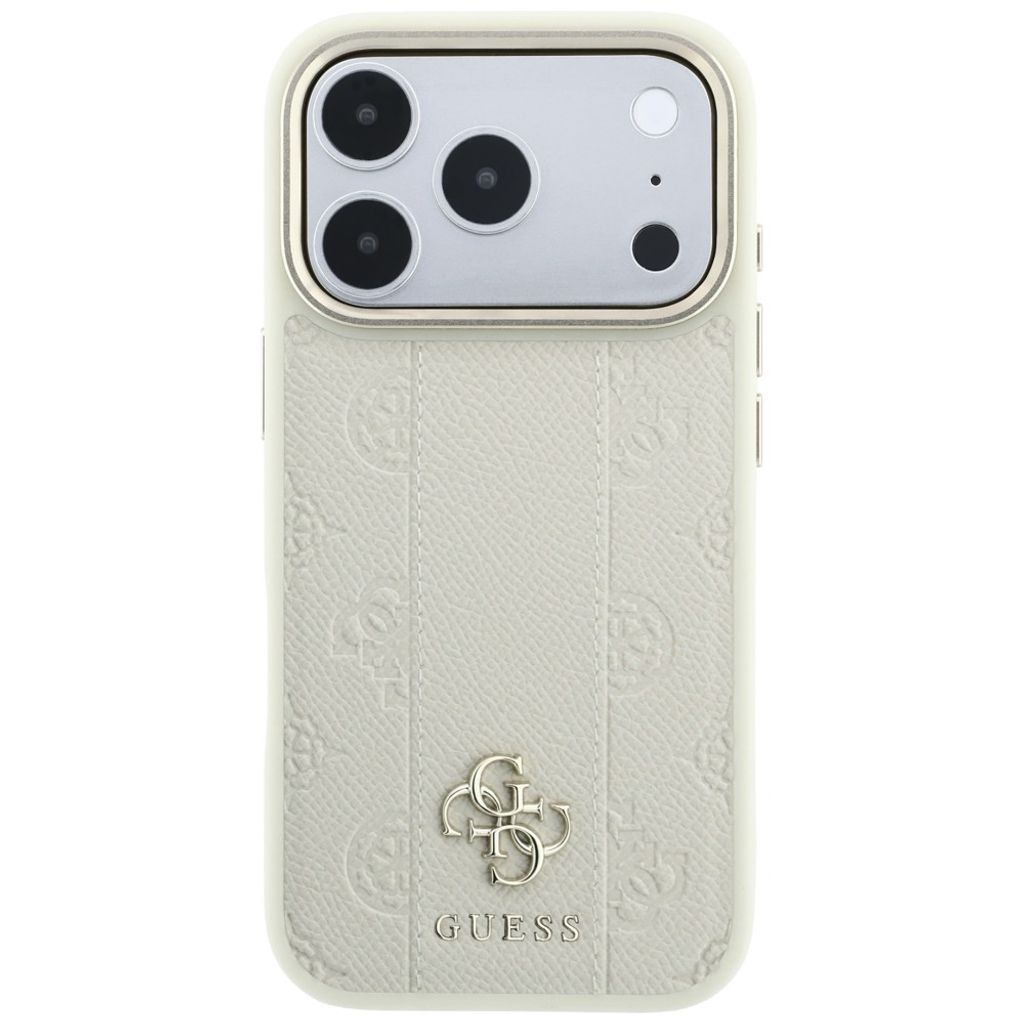 Guess Stripe Peony 4G Logo MagSafe -kuori  iPhone 18 Pro Max:lle - Beige