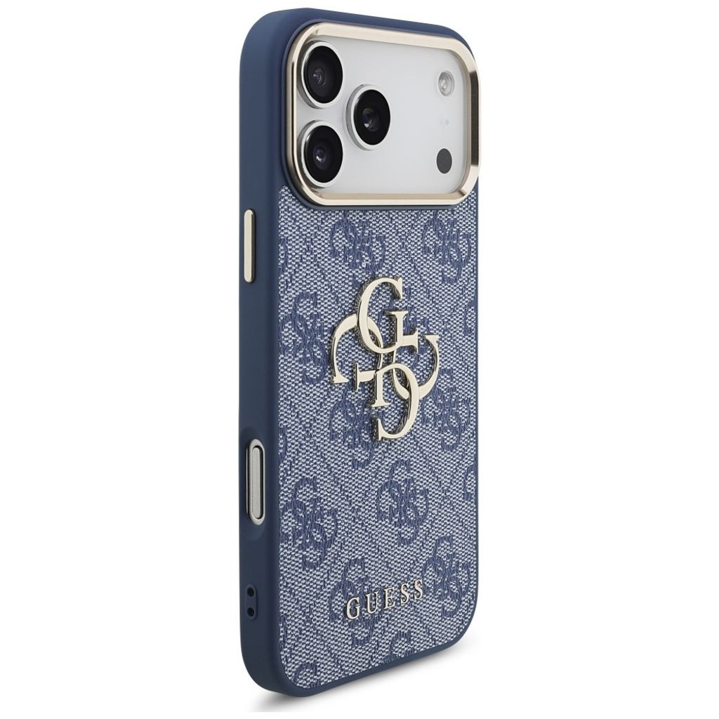 Guess 4G Classic Logo -kuori iPhone 18 Pro/17 Pro:lle - Sininen/Kulta