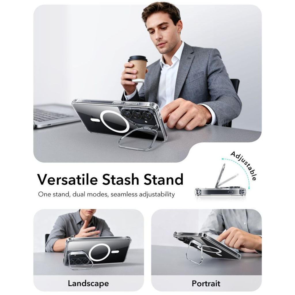 ESR Classic Hybrid Kickstand MagSafe Cover til Samsung Galaxy S26 - Gennemsigtig