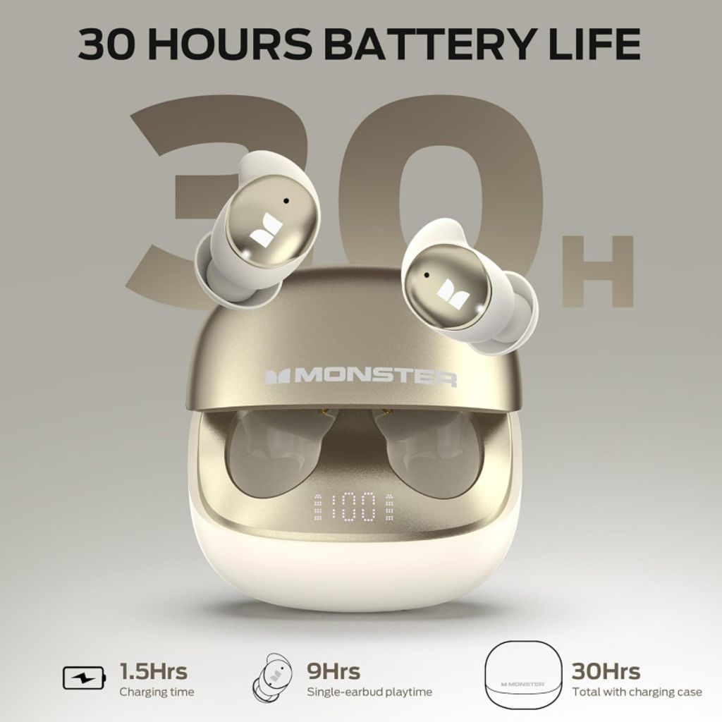 Monster Sleep Ear200 Trådløse In-Ear høretelefoner - Hvid/Guld