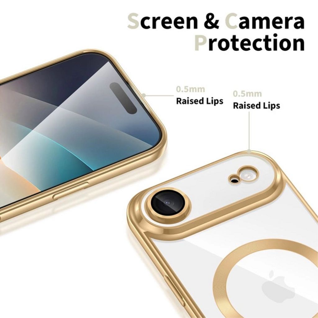 Tech-Protect MagFlex MagSafe Case for iPhone Air - Transparent Gold