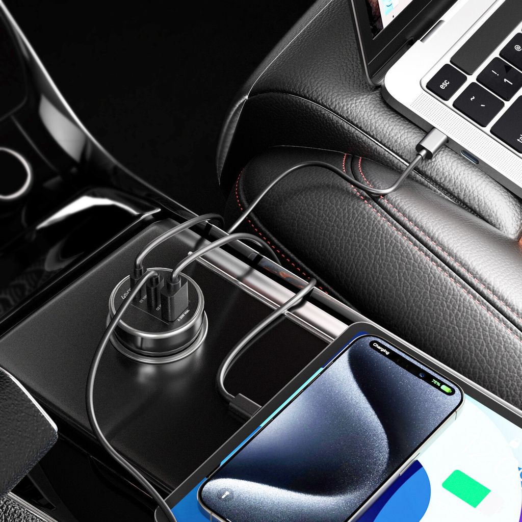 4Smarts VoltRoad Ultimate Biloplader 160W USB-C/USB-A - Sort