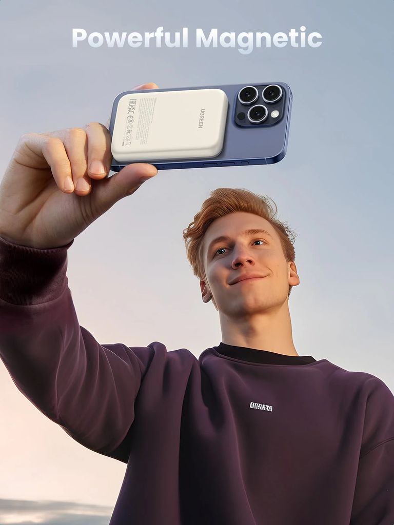 UGREEN PB561 Trådlös powerbank 10000mAh, 20W PD + FQI – beige