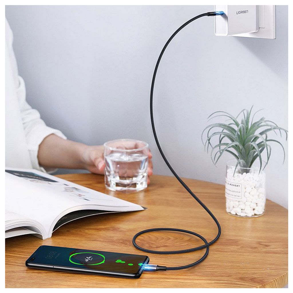 UGREEN US316 USB-C till USB-C kabel 100W, 5A, 2m – Grå
