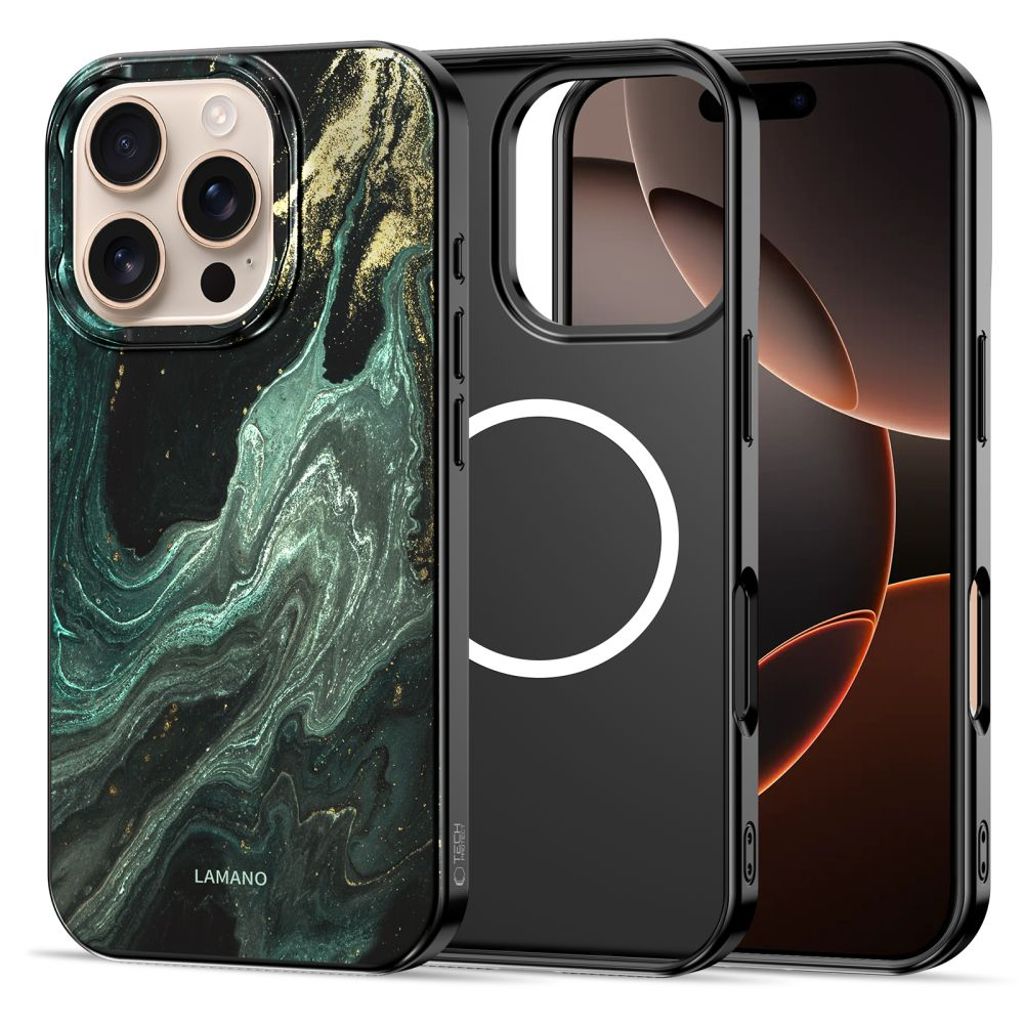 Tech-Protect Lamano MagSafe Cover til iPhone 16 Pro - Grøn/Sort