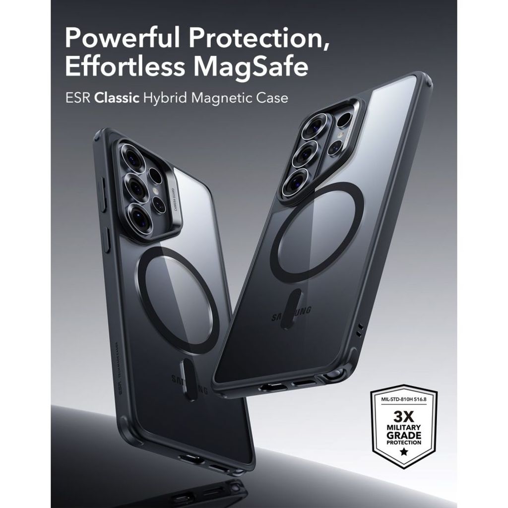 ESR Classic Hybrid MagSafe Cover til Samsung Galaxy S26 Ultra - Gennemsigtig sort