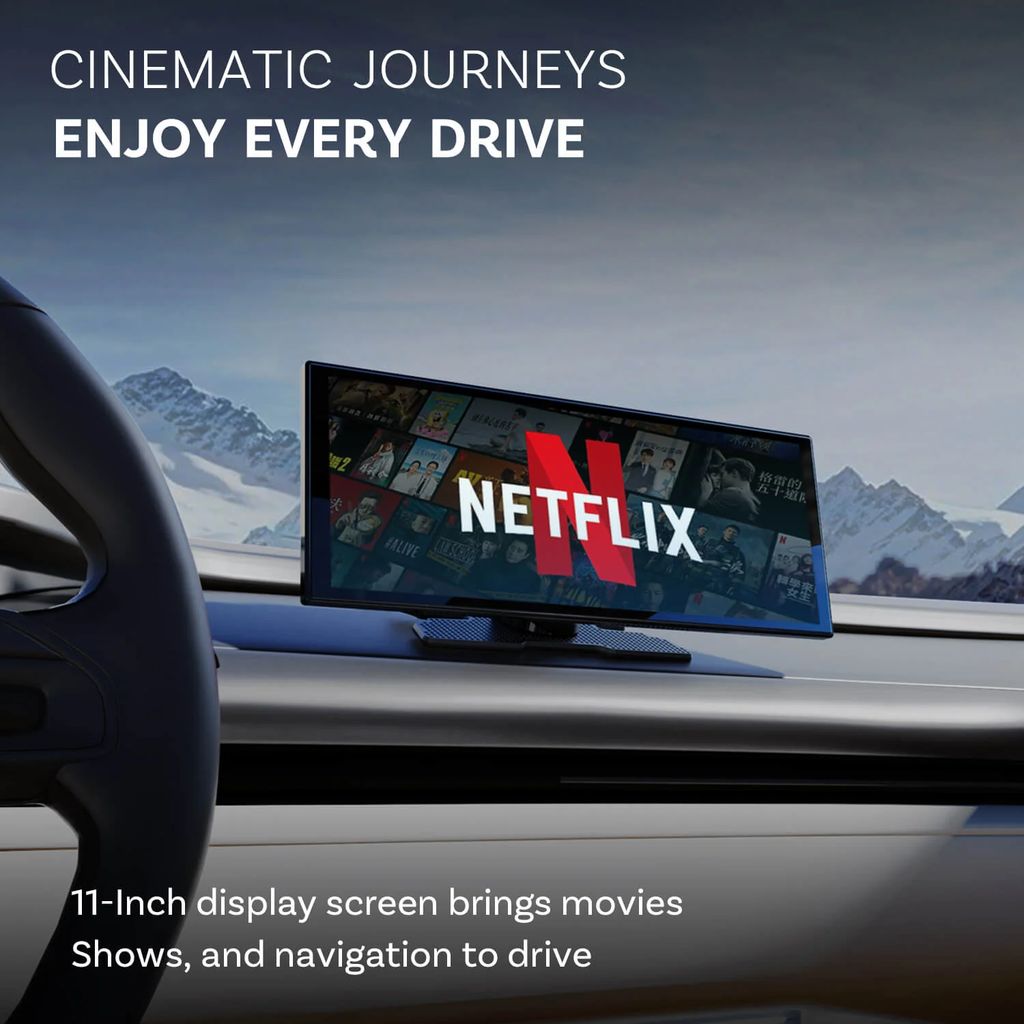Ottocast ScreenFlow bærbar bilskærm 11,4" med CarPlay og Android Auto