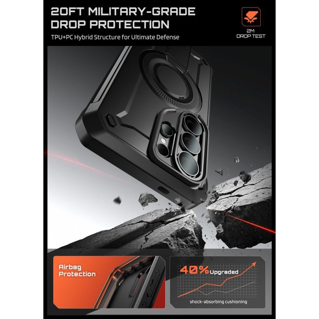 Supcase Unicorn Beetle Pro MagSafe Kuori Samsung Galaxy S26 Ultra - Musta