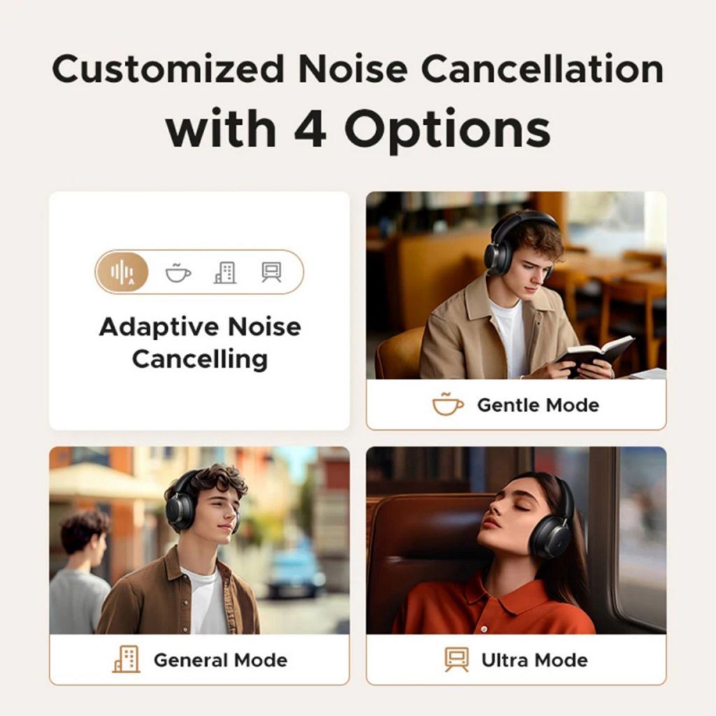 UGREEN HP206 trådløse over-ear hovedtelefoner med Bluetooth og ANC – Sort