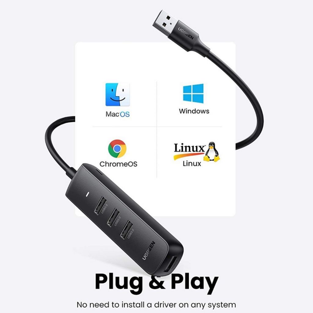 UGREEN CM416 USB-keskitin - 4 x USB-A 3.0 (0,25 m)
