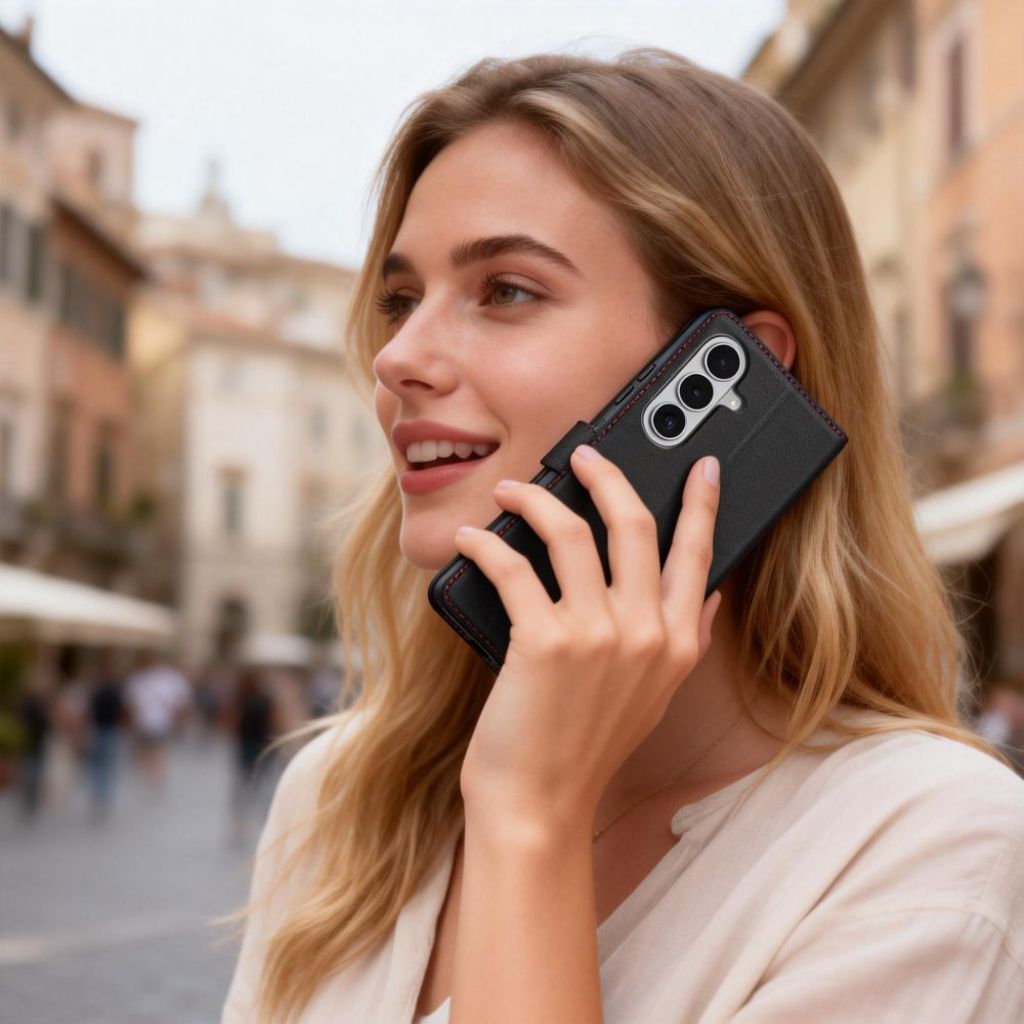 Tech-Protect Wallet Pungetui til Samsung Galaxy S26 - Sort/Rød