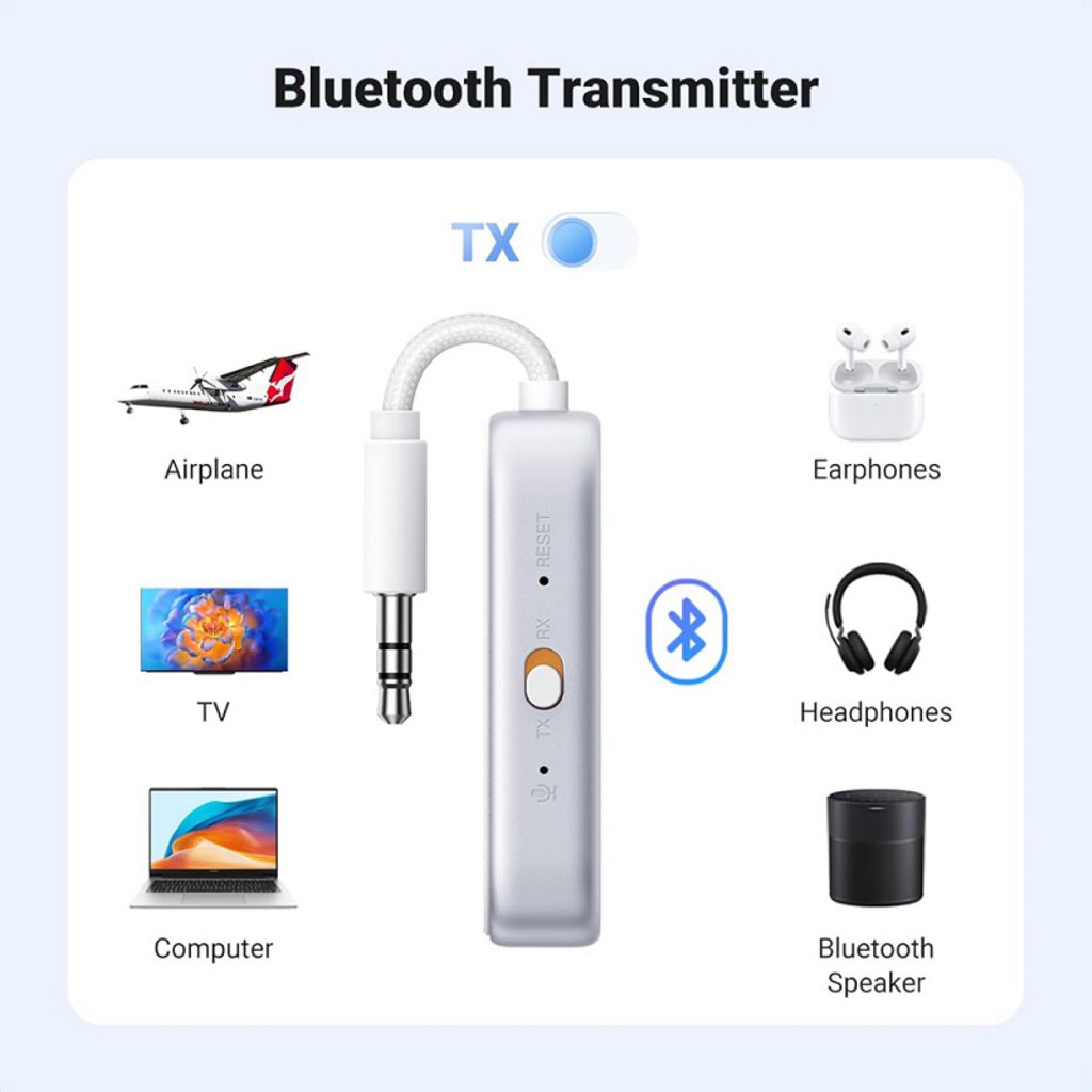 UGREEN Bluetooth-mottaker/sender - hvit
