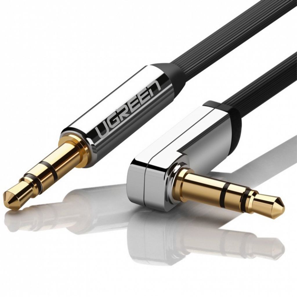 UGREEN AV112 3,5 mm lydkabel vinklet, 1 m – sort