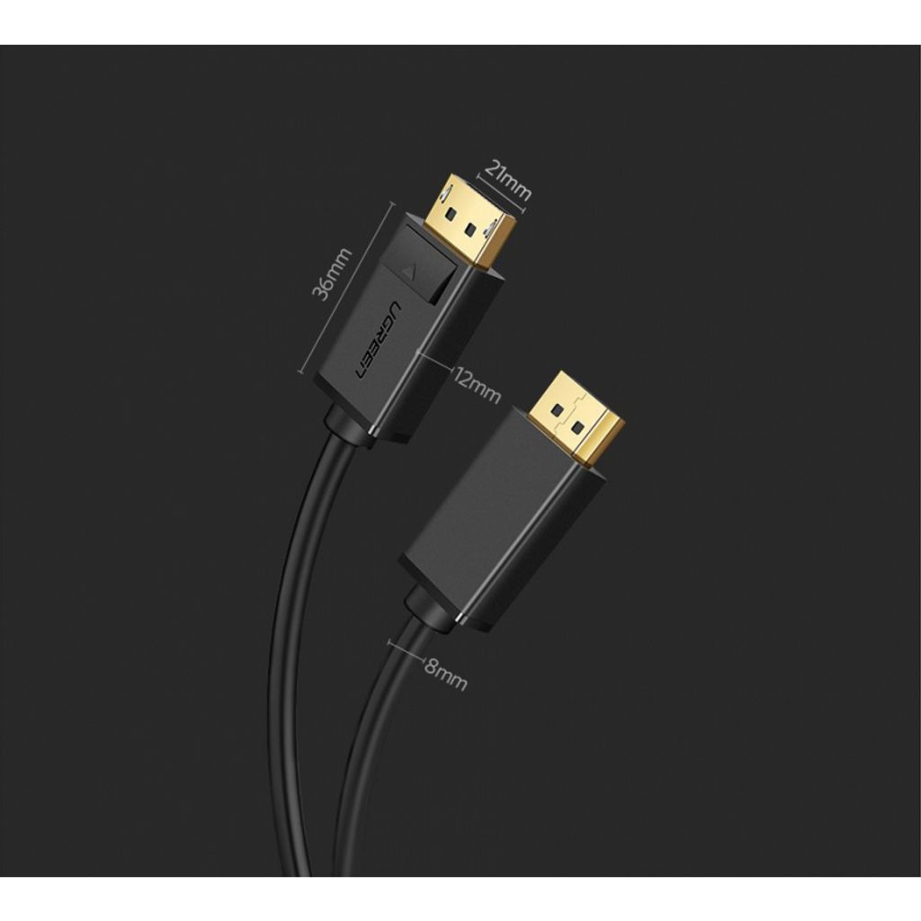 UGREEN DP102 DisplayPort-kabel 4K, 1,5 m - svart