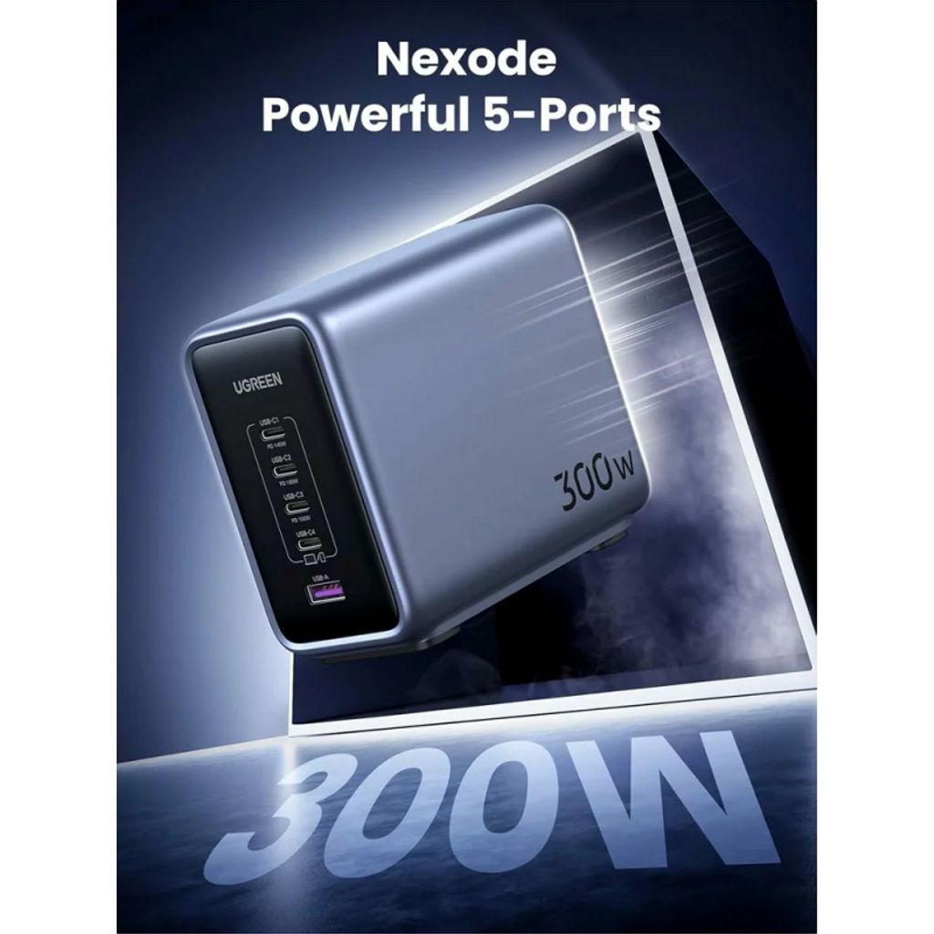 UGREEN Nexode CD333 300W bordlader – 5 porter GaN