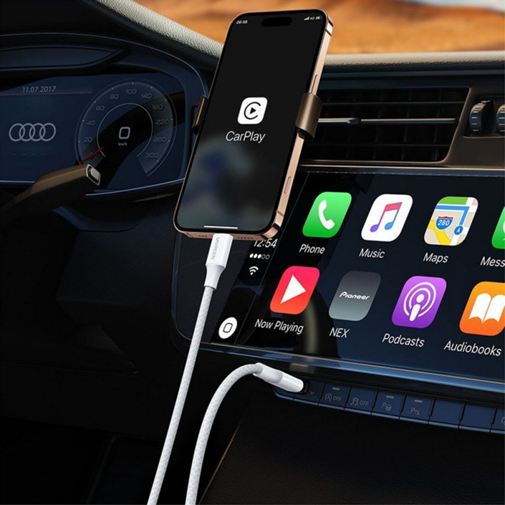 UGREEN L501 USB-C till USB-C kabel 60W, 3A, 1m – Grå