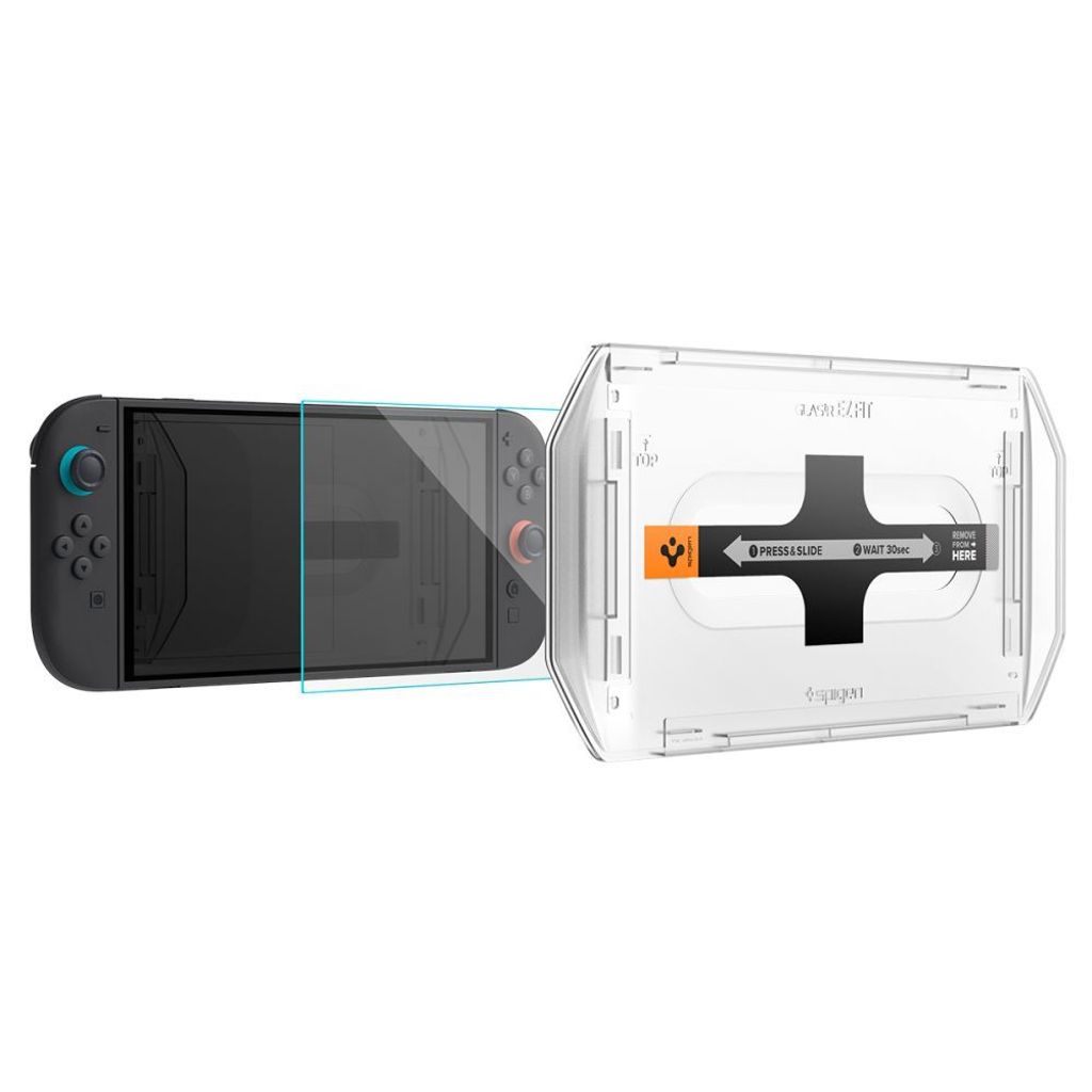 Spigen Glas.Tr ”EZ FIT” Hærdet Glas Skærmbeskyttelse til Nintendo Switch 2, 2-pak