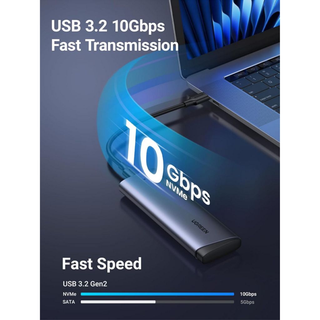UGREEN CM767 Ekstern SSD-kabinet til M.2 NVMe – Grå