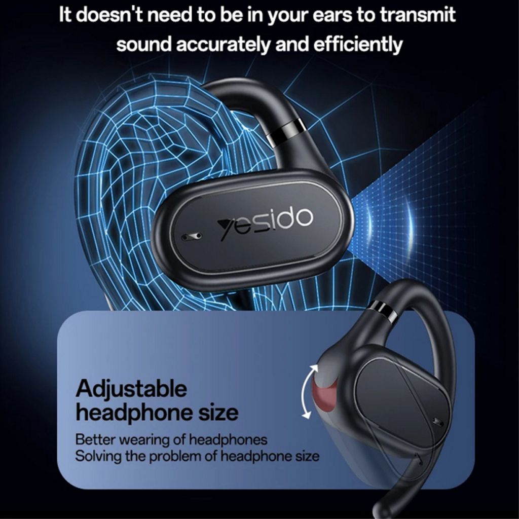 Yesido YSP25 hörlurar wireless open-ear – svart