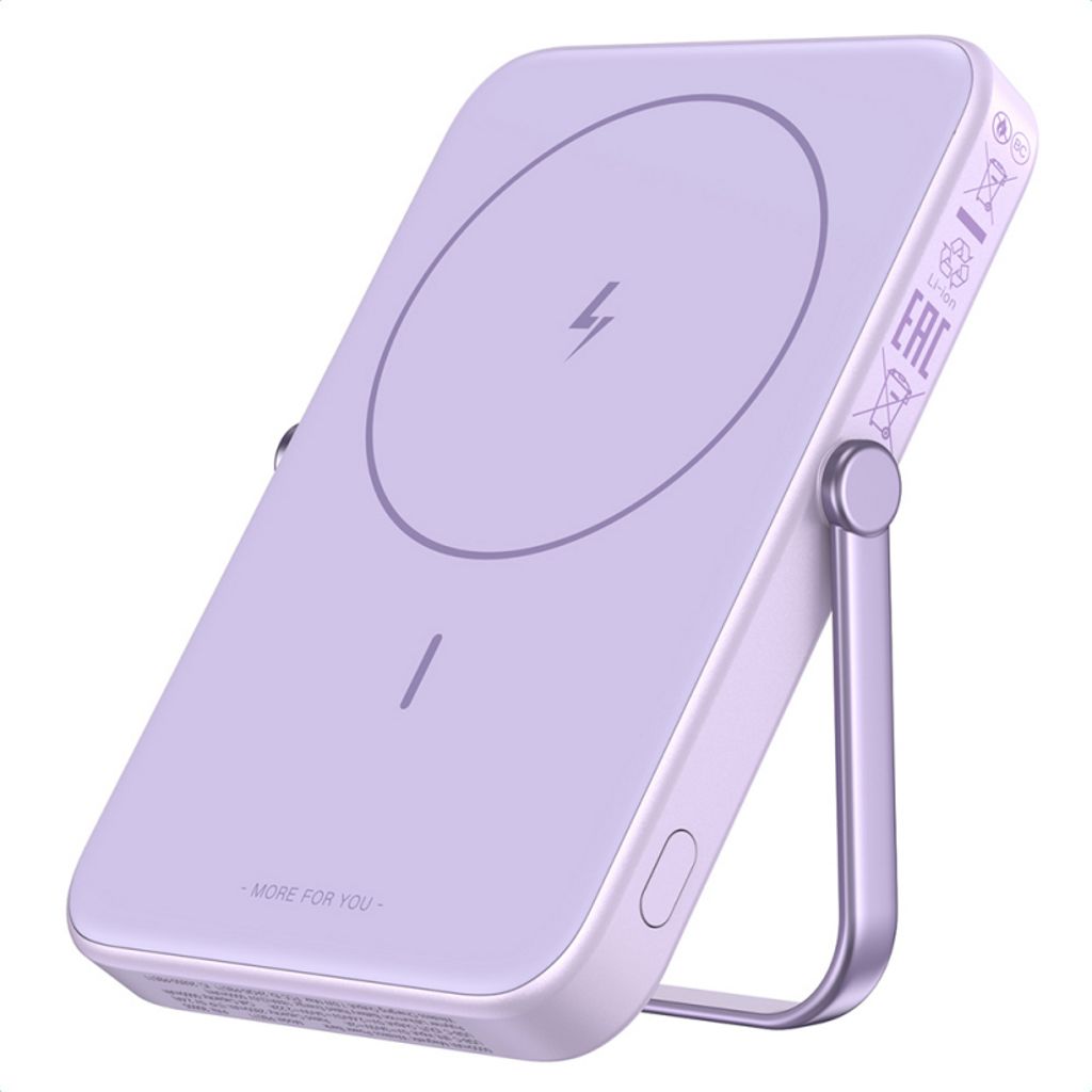 UGREEN PB571 Uno Magnetisk Powerbank 5000 mAh – 20W + Trådløs Opladning - Lilla
