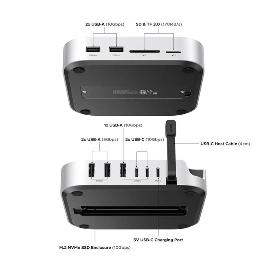 Ugreen CM841 USB-C-hub for Mac Mini M4 – svart