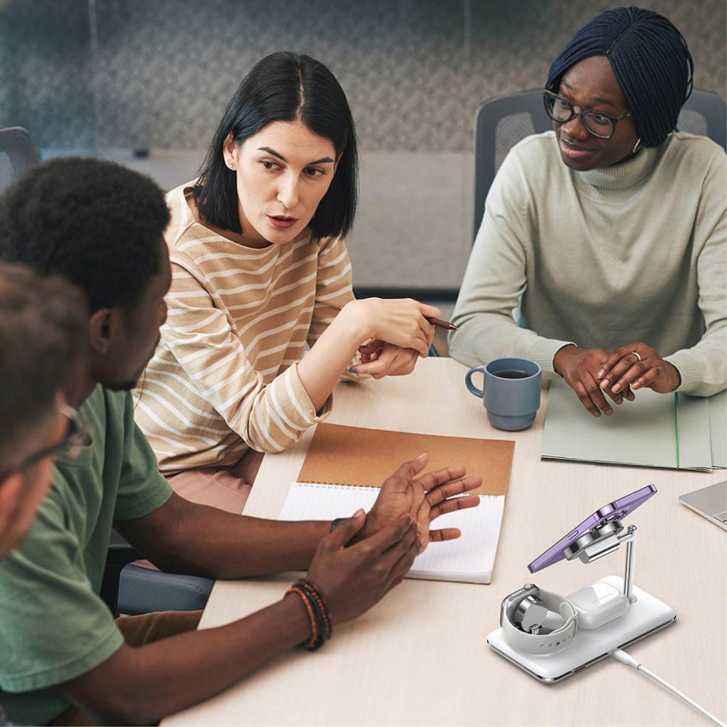 Ugreen CD278 3-i-1 trådløs lader for iPhone/Apple Watch/AirPods - hvit