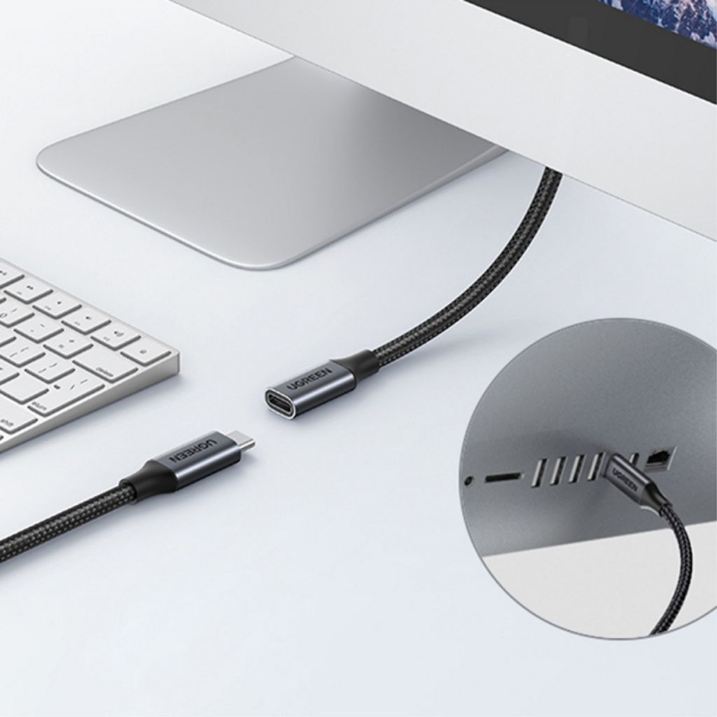 Ugreen US372 USB-C forlengelseskabel 1m – svart