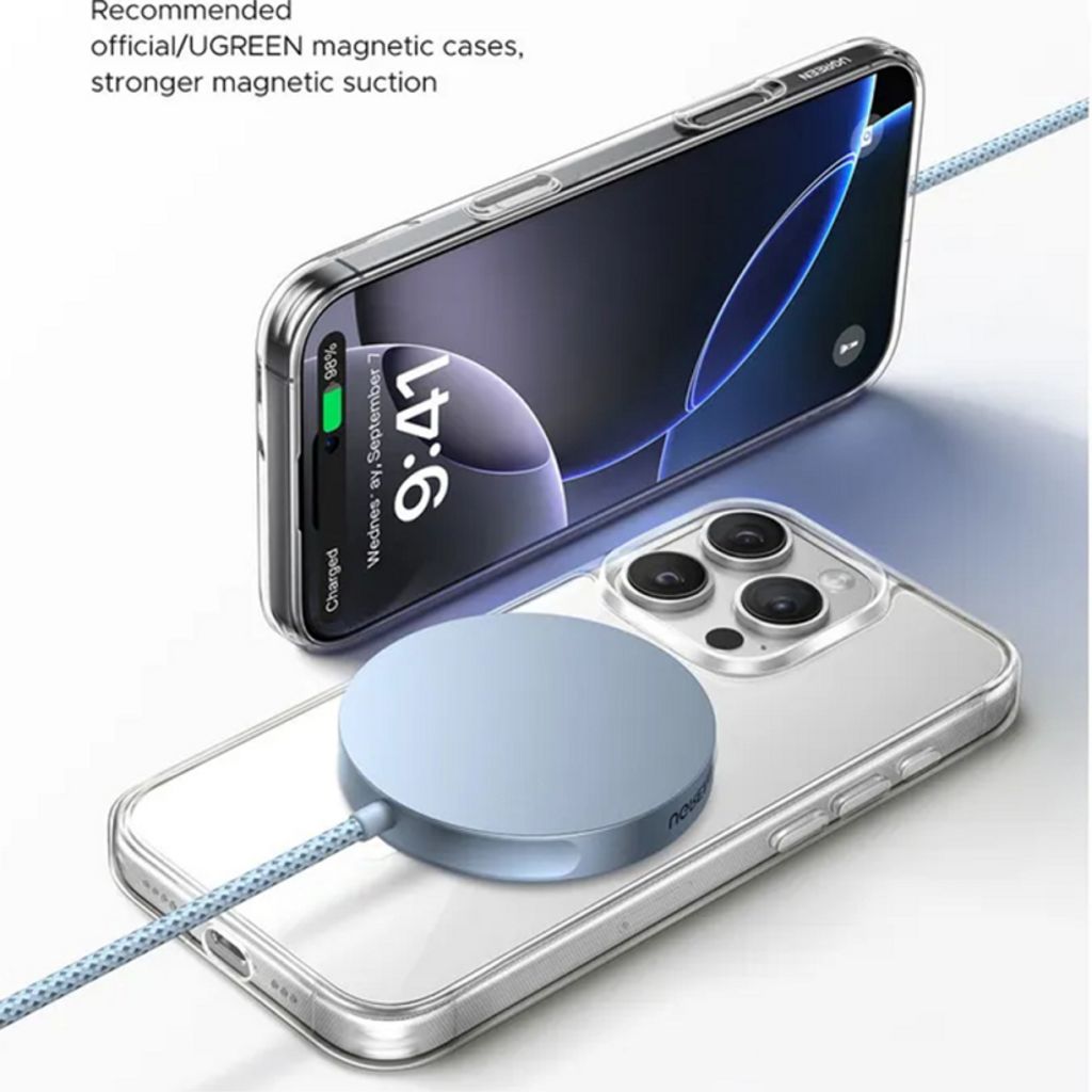 UGREEN trådløs lader MagFlow 25W, 1,5m – blå