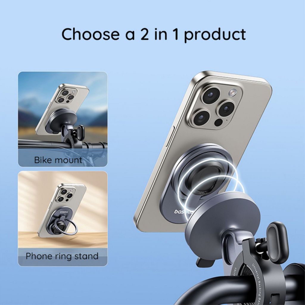 Baseus PrimeTrip Motorsykkel Telefonholder - Svart