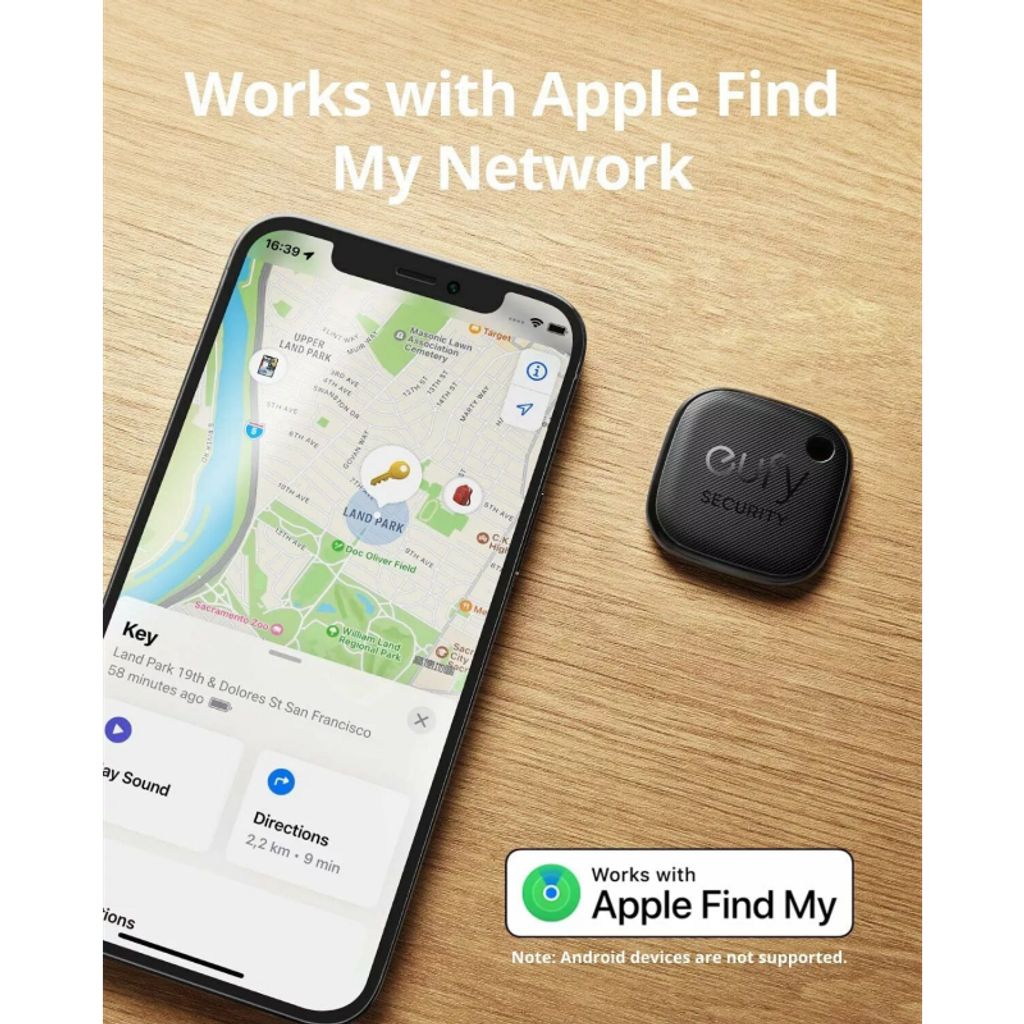 Eufy Security SmartTrack Link Bluetooth-tracker voor iOS, 2 stuks – Zwart