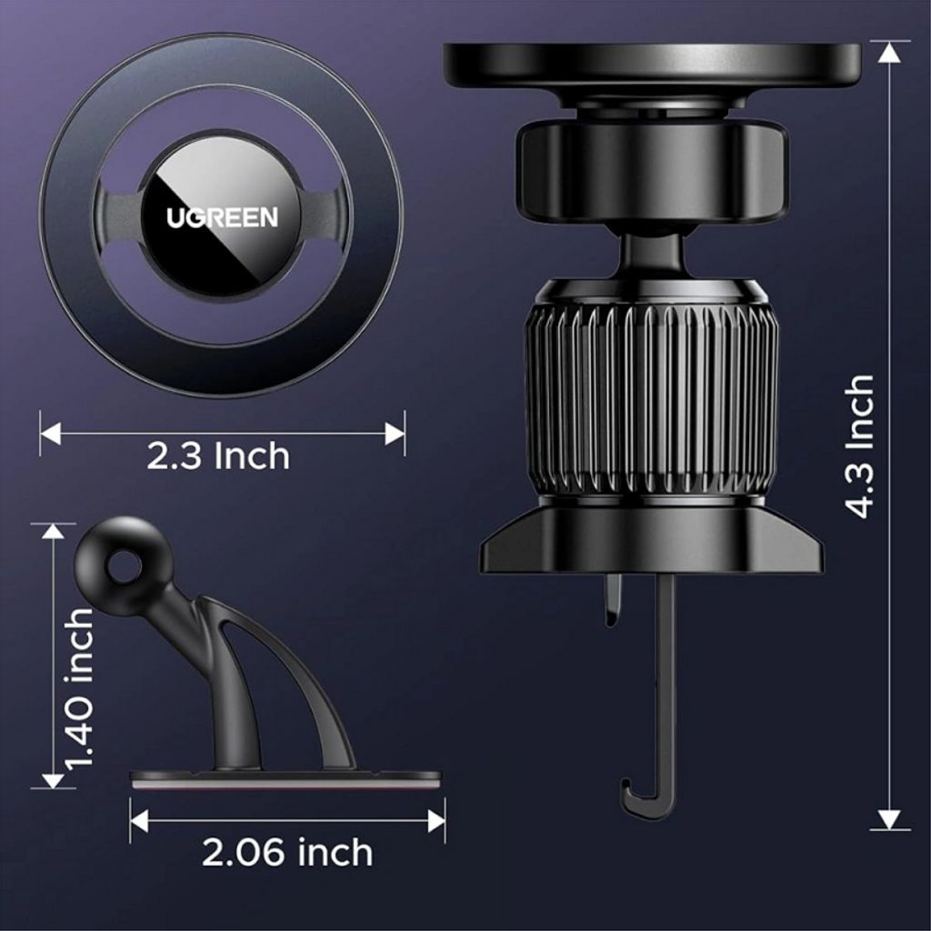 UGREEN LP986 magnetisk telefonholder til bil, universal - sort
