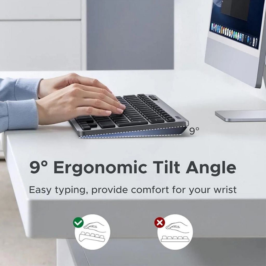 UGREEN Trådløst Tastatur Bluetooth/WiFi – Sort