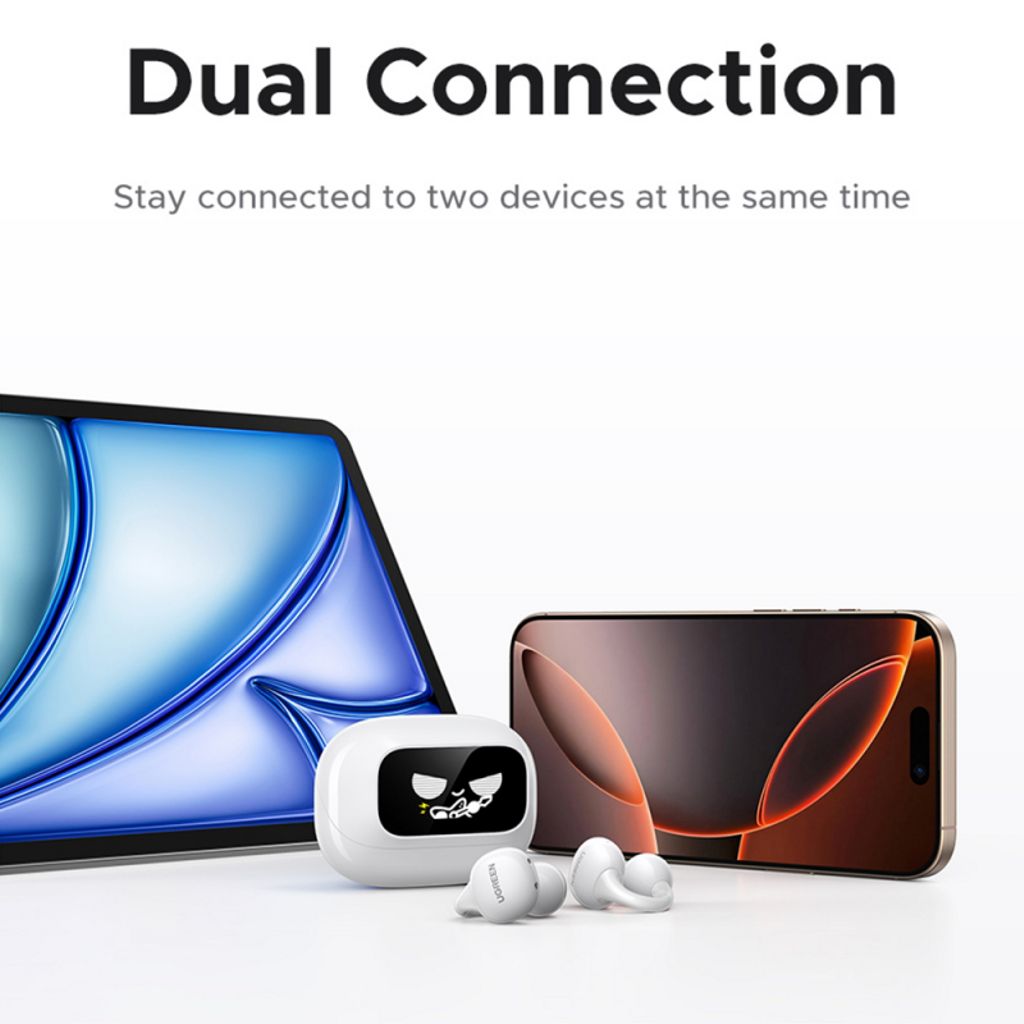 Ugreen S6 ClipBuds Magic WS208 trådlösa hörlurar open-ear – vit