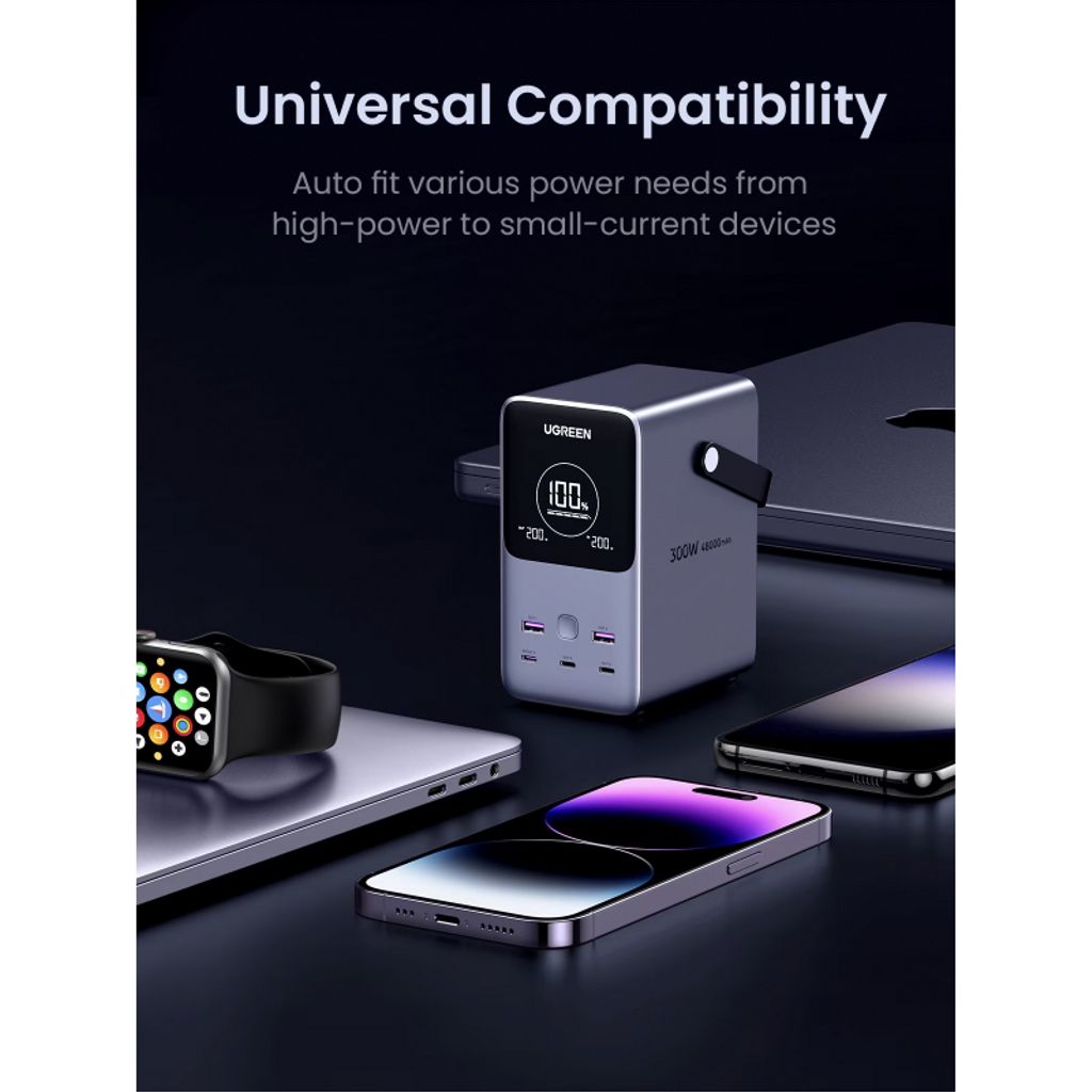 UGREEN PB770 powerbank 48000mAh 300W – grå