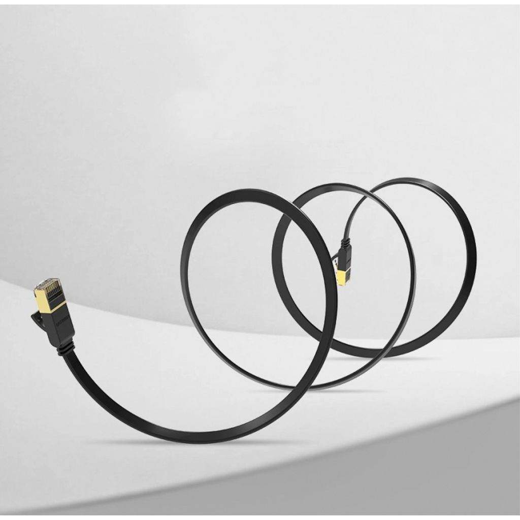 UGREEN NW106 nätverkskabel RJ45, UTP, Cat7, platt, 3m – Svart