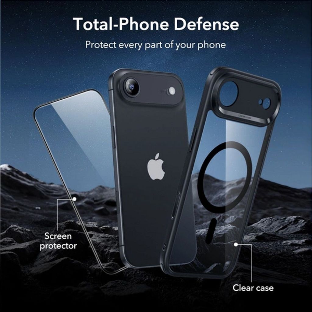 ESR Classic Hybrid MagSafe Set Deksel & Skjermbeskytter till iPhone Air - Svart