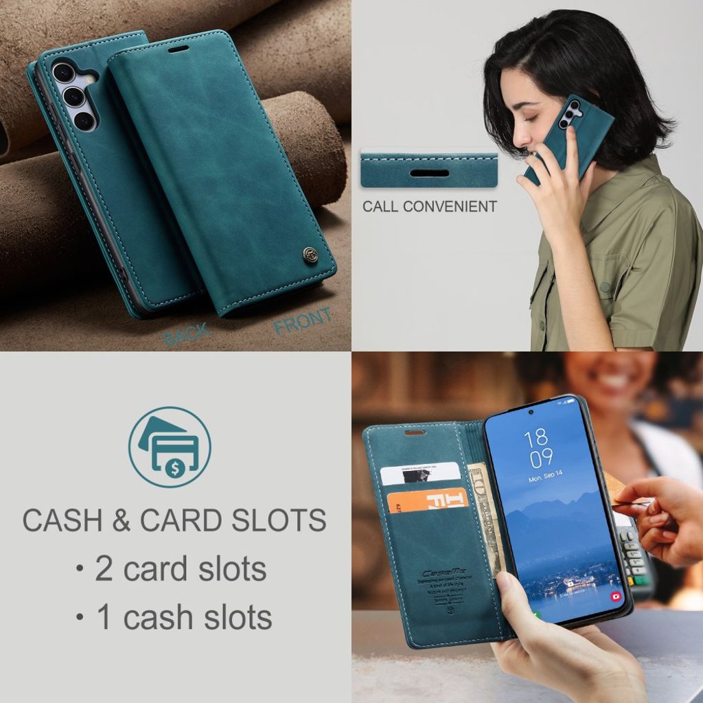CASEME Samsung Galaxy S25 FE Plånboksfodral med Kortfack - Blå